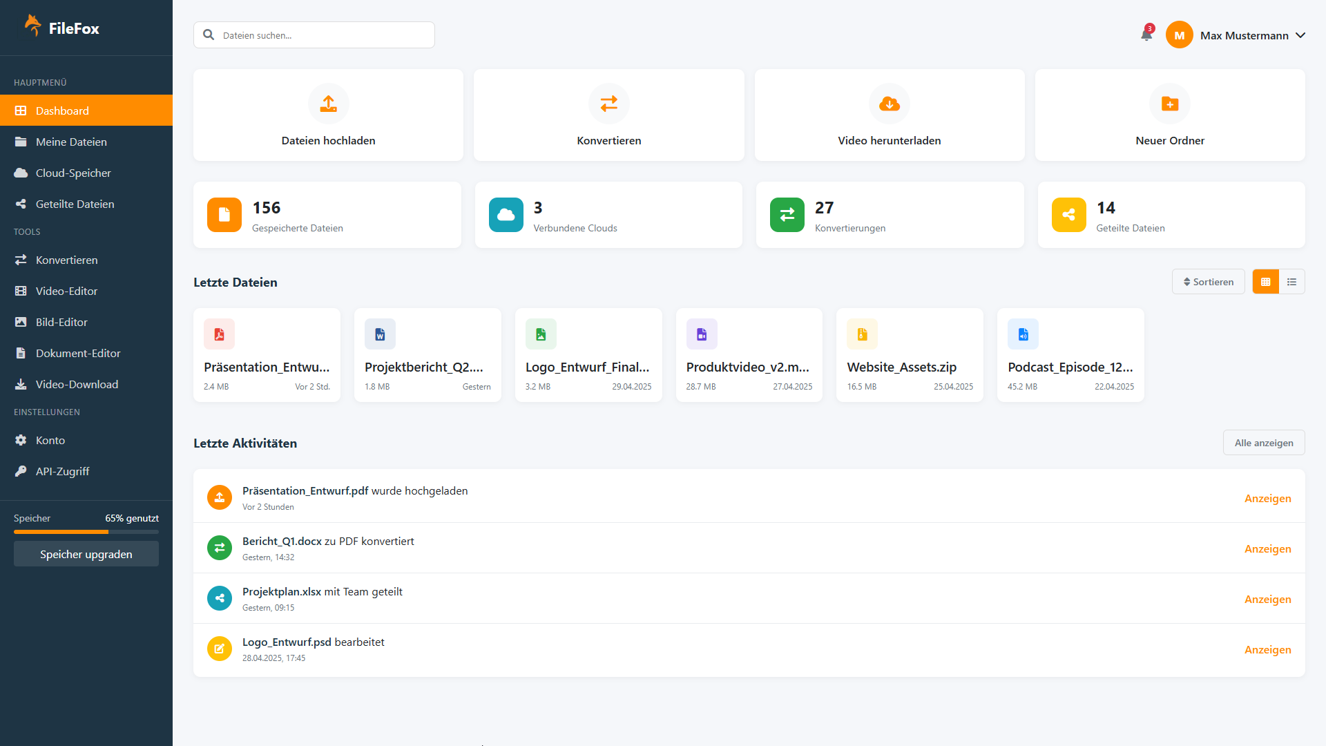 FileFox Dashboard
